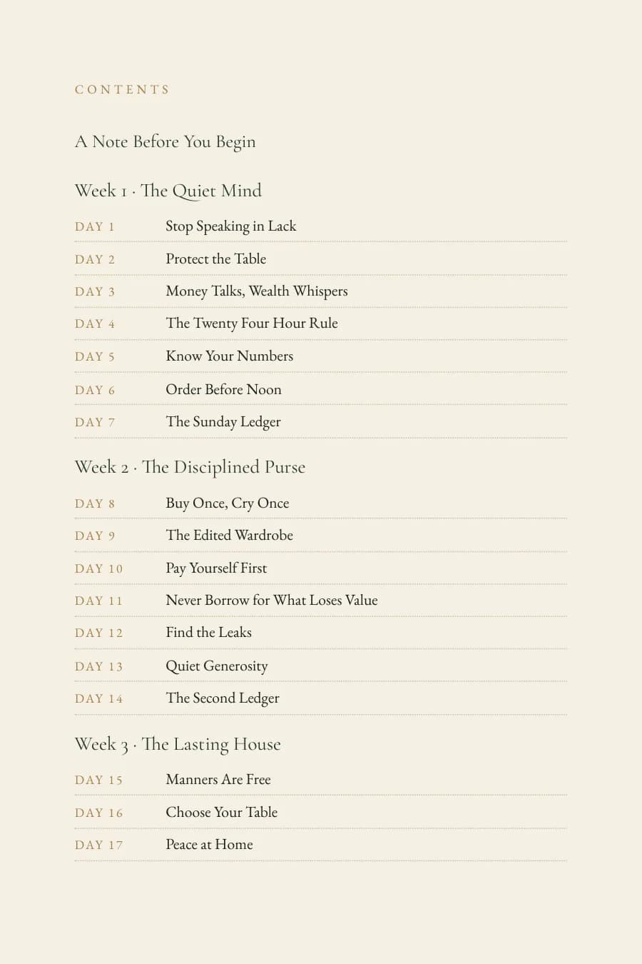 Contents page