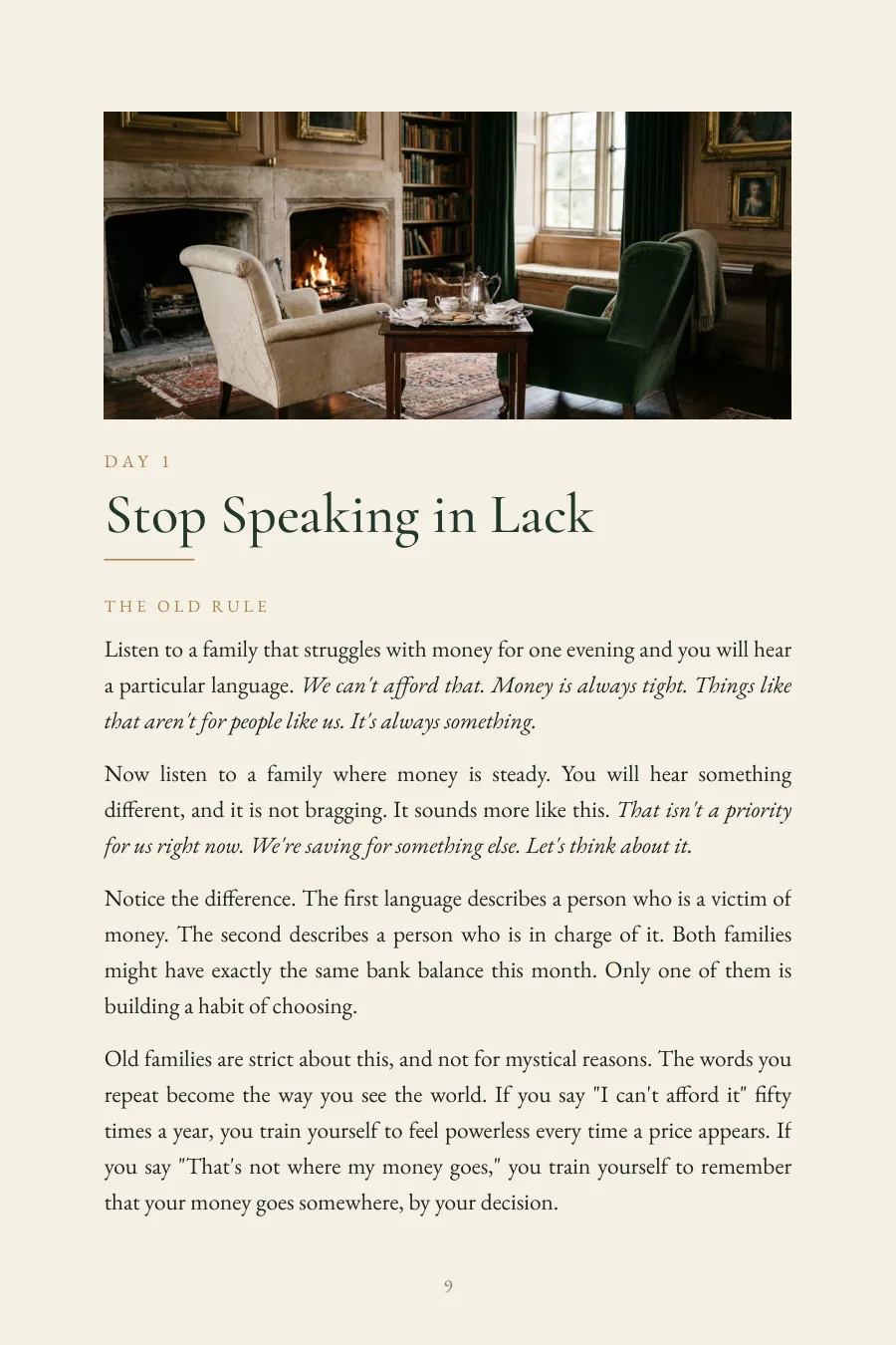 Day 1: Stop Speaking in Lack